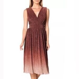 Dress the Population Ellery Crinkle Texture Ombre Dress Size: L